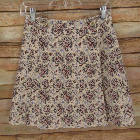 Tory Burch Large Floral Print Flap Front Skirt Women's 4 - Picture 1 of 14